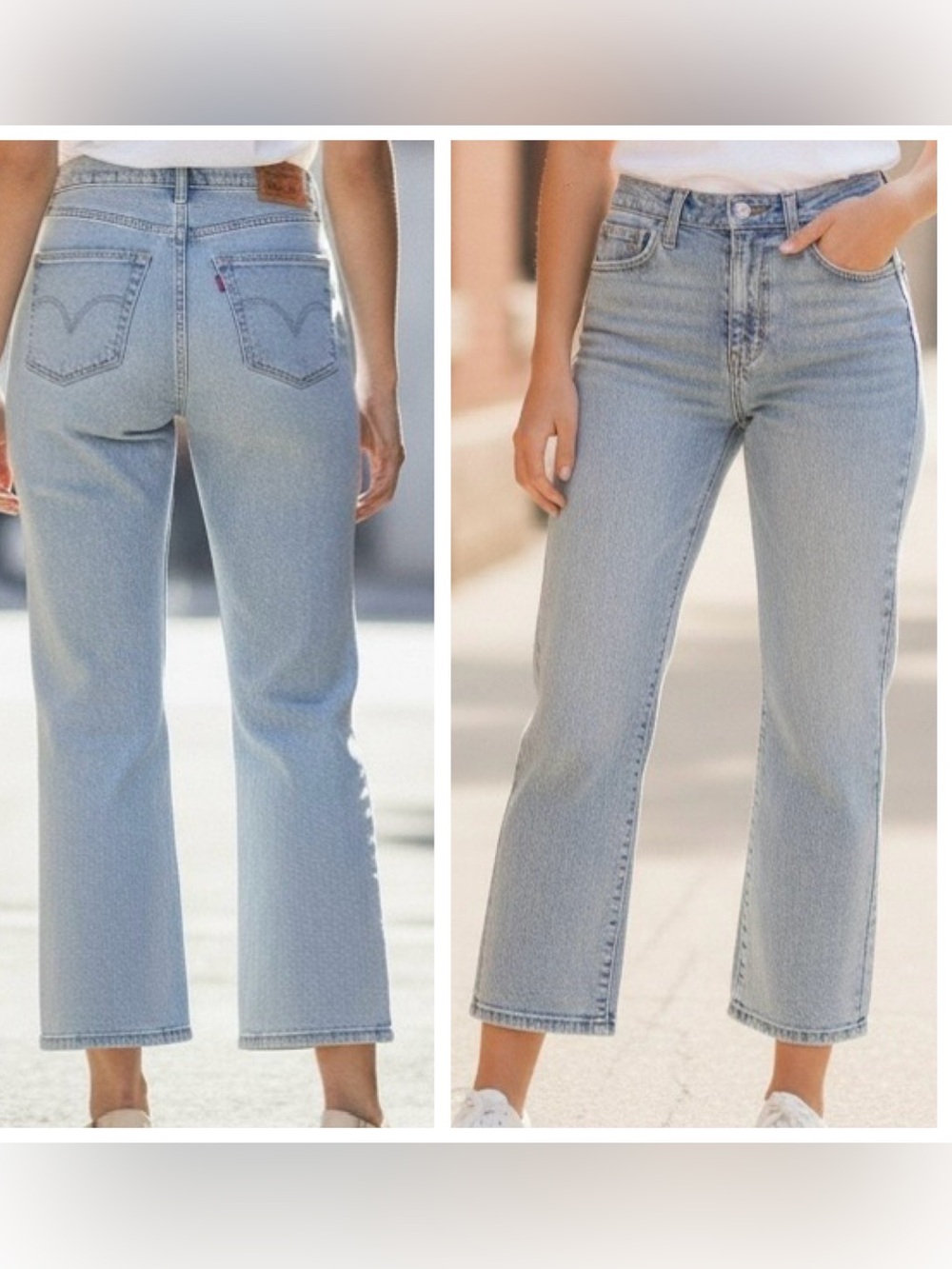 Levi's Women’s Sz 24 high-Waisted crop flare light wash zip denim jeans